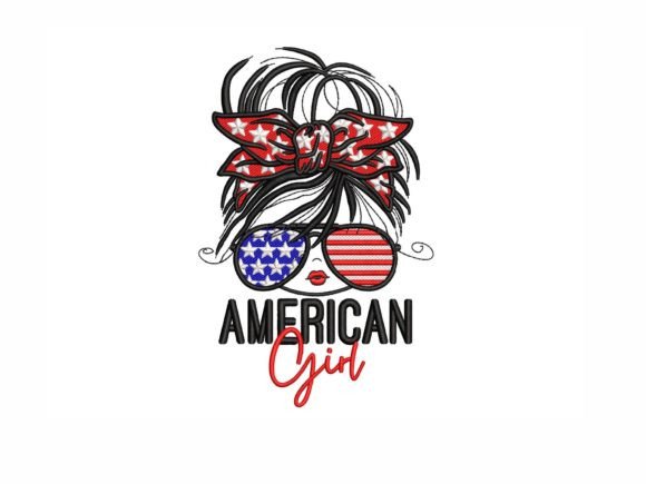 American Girl Embroidery Design