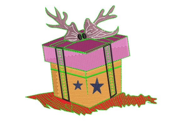 Christmas Box Embroidery Design