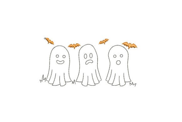 Funny Ghosts Embroidery Design
