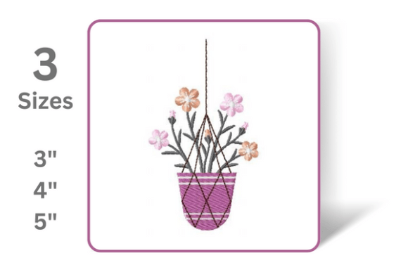 Hanging Flower Pot Embroidery