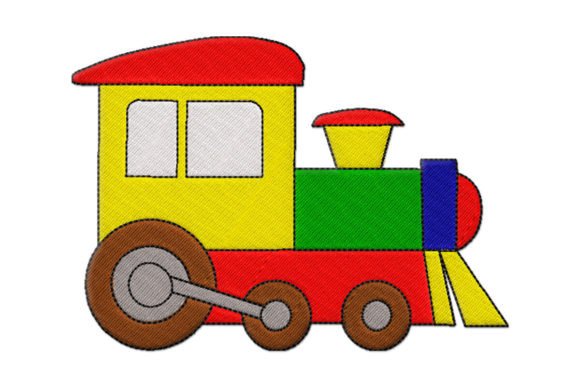 Mini Train Embroidery Design