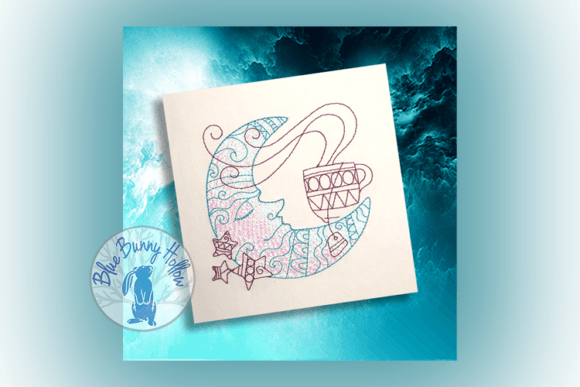 Moon Tea Embroidery Design